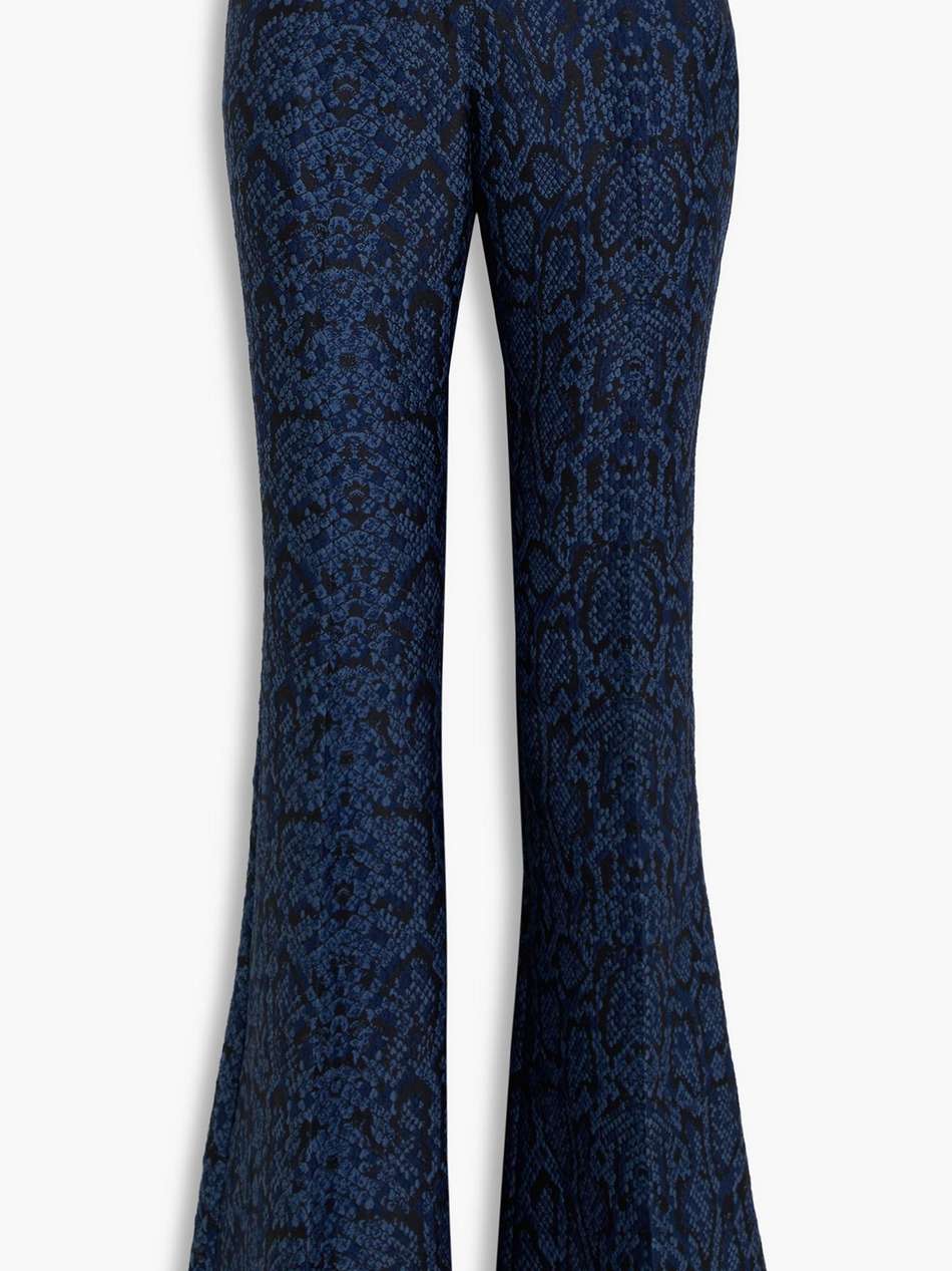 lorette snake-print jacquard flared pants