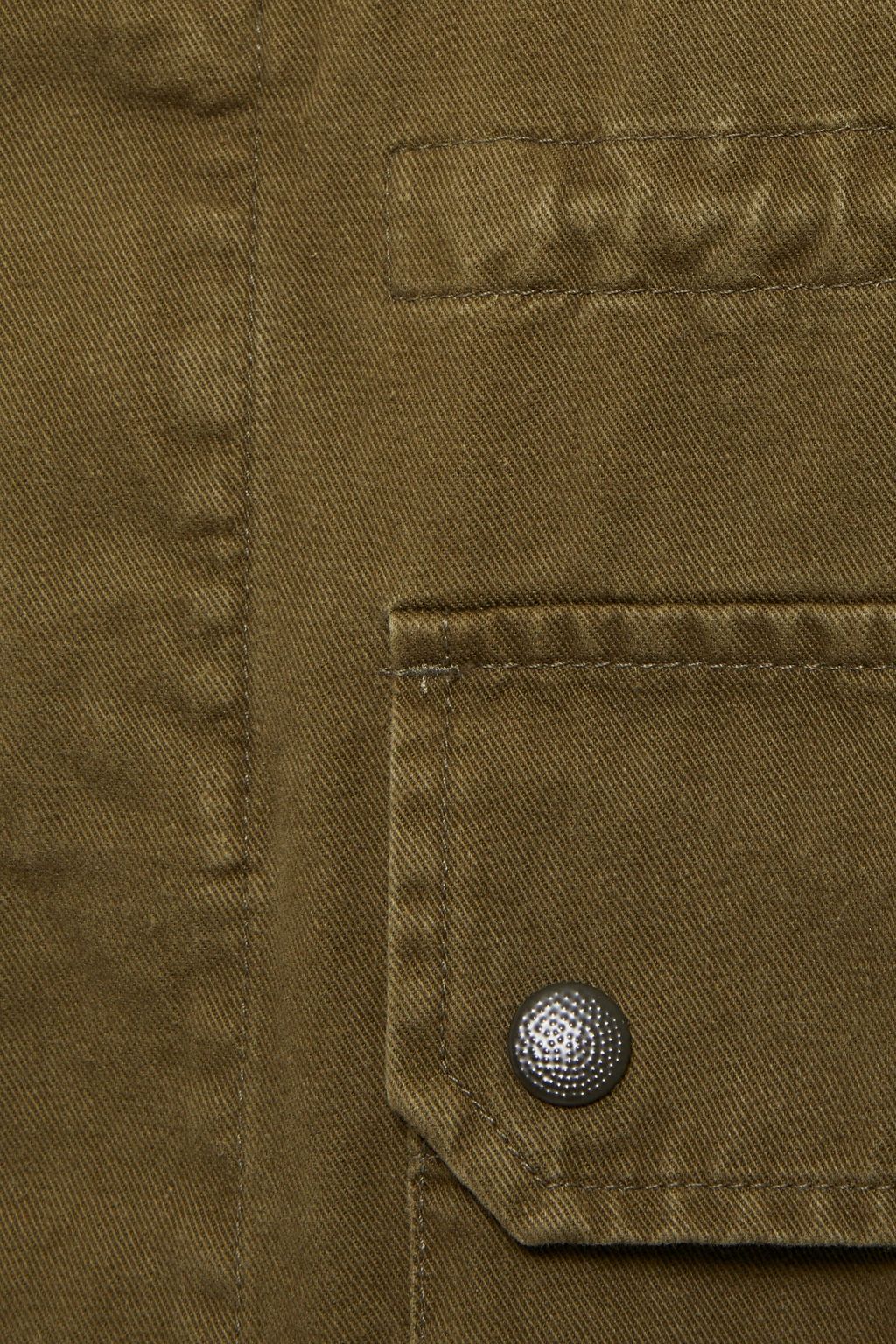 SAINT LAURENT Appliquéd cotton and ramie-blend gabardine parka