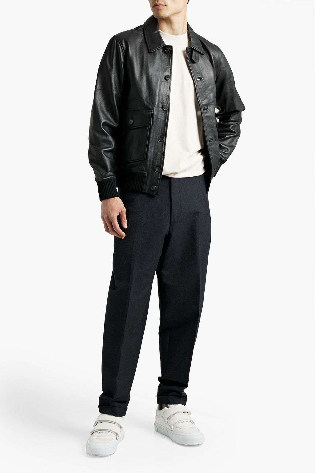 OFFICINE GÉNÉRALE Jim leather bomber jacket