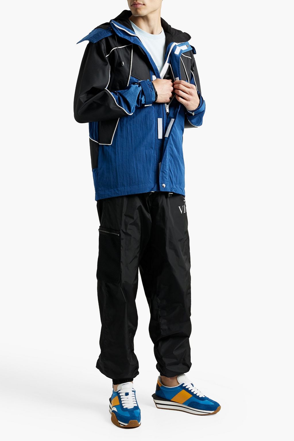 SANDRO Atlantic color-block shell hooded jacket