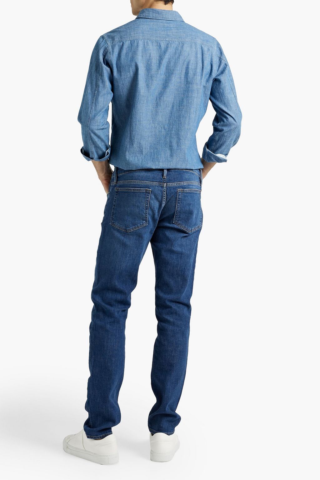 FRAME Jeans mit schmalem Bein aus ausgewaschenem Denim in Distressed-Optik