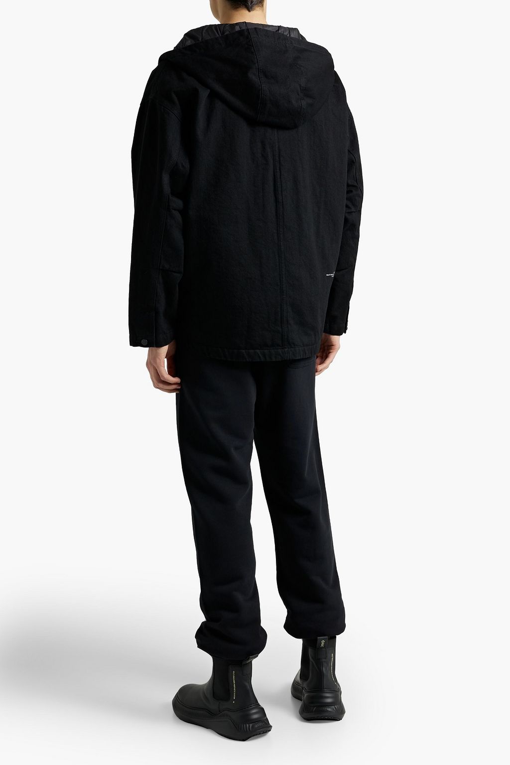 FRAME Padded cotton-gabardine hooded jacket