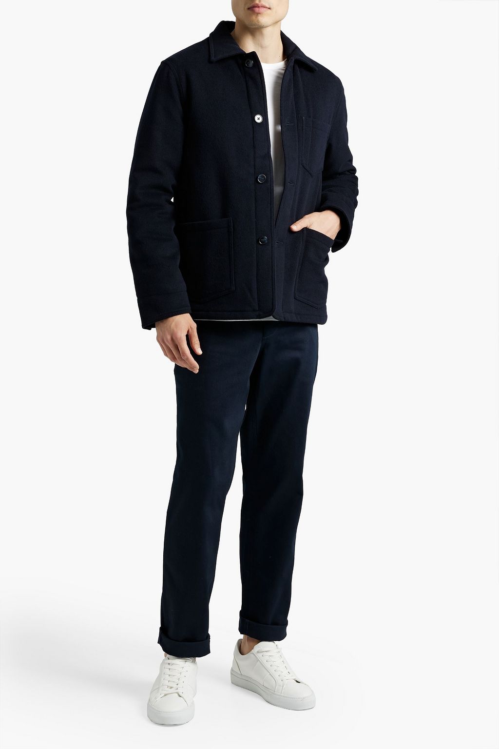 OFFICINE GÉNÉRALE Chore padded wool and cashmere-blend felt jacket