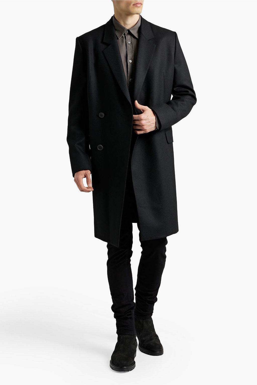 FRAME Double-breasted wool overcoat