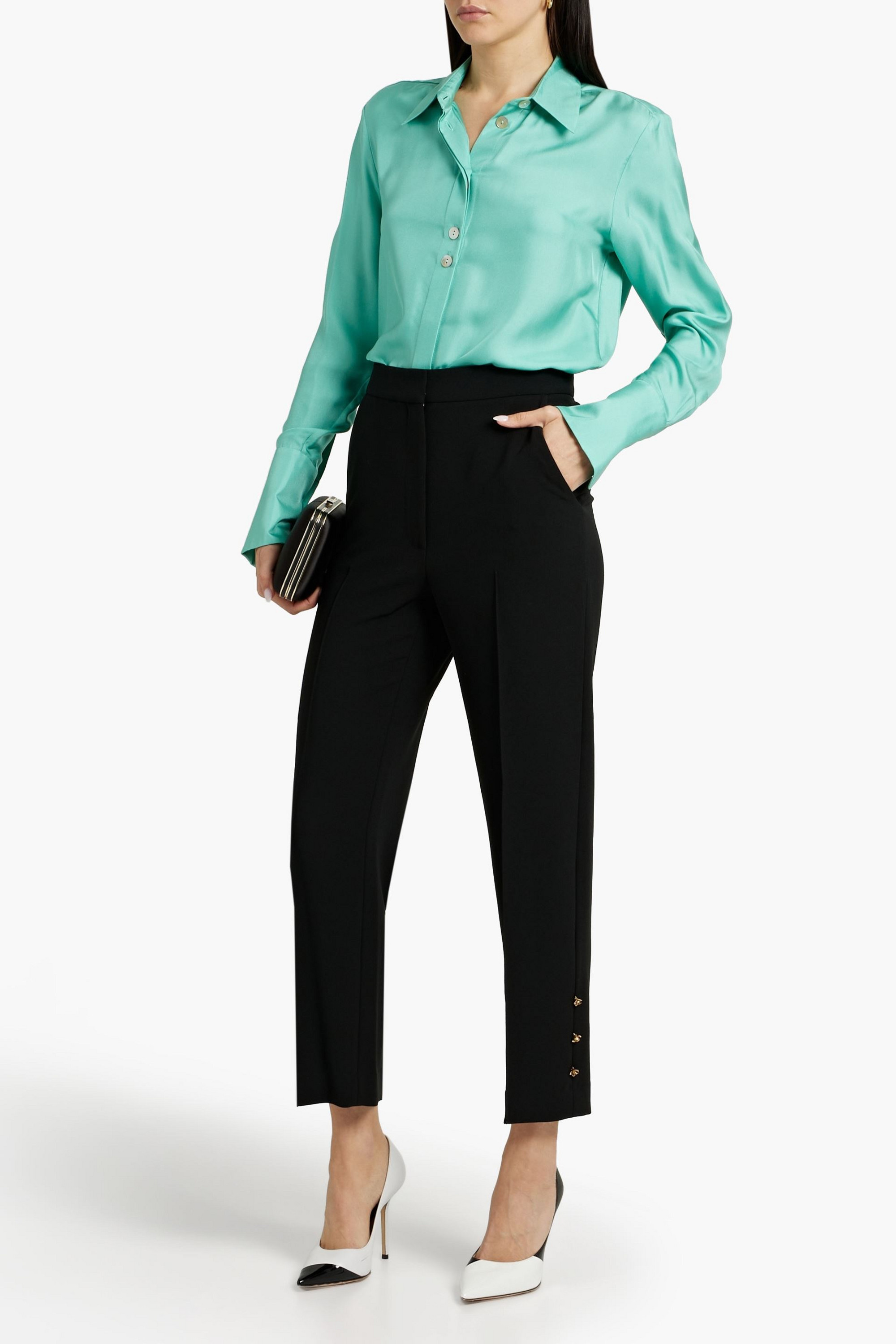 LELA ROSE Stretch-crepe tapered pants