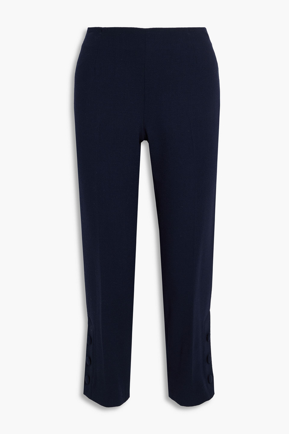 Wool-blend crepe straight-leg pants