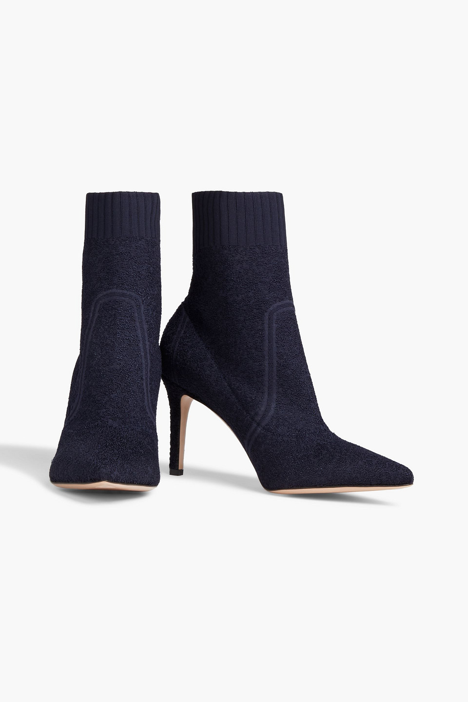 Gianvito Rossi Fiona bouclé-knit ankle boots Smart Closet