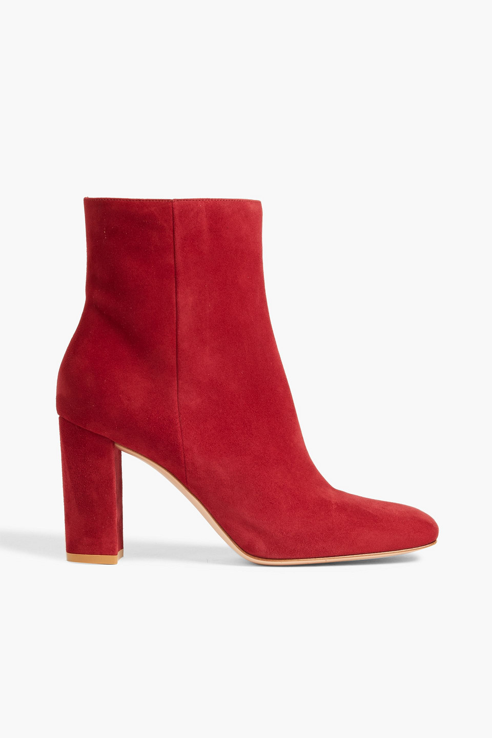 gianvito rossi - trish suede ankle boots - red - eu 38.5