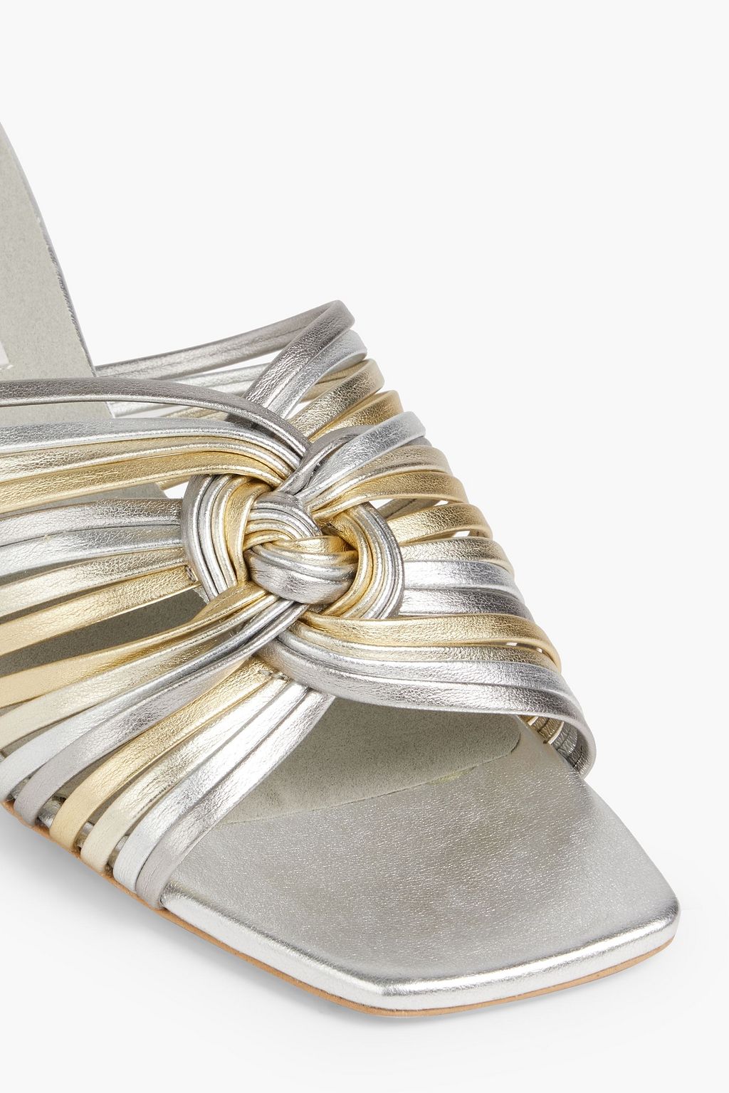 STELLA MCCARTNEY Braided color-block metallic sandals