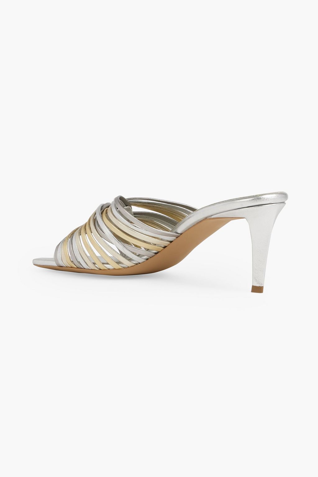 STELLA MCCARTNEY Braided color-block metallic sandals