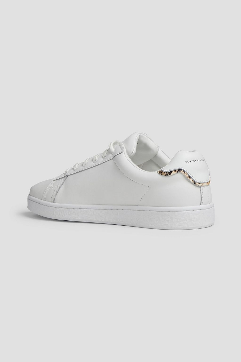 REBECCA MINKOFF Stacey snake effect-trimmed leather sneakers