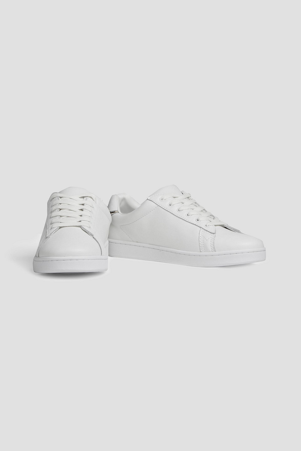 Rebecca Minkoff Stacey Snake Effect-trimmed Leather Sneakers In White