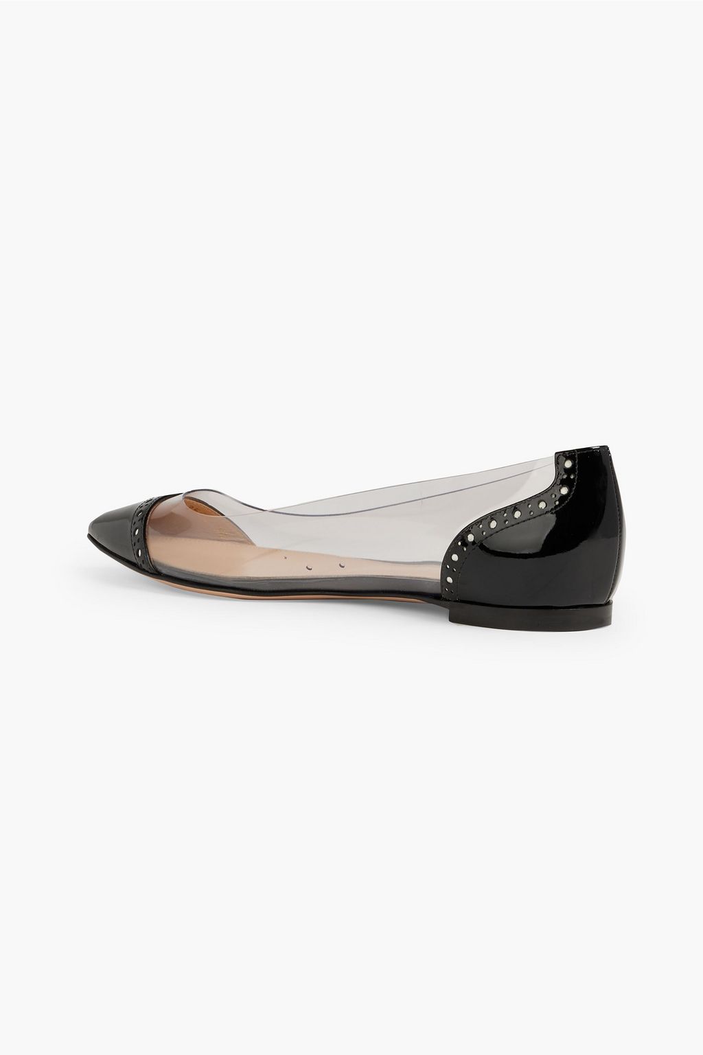 GIANVITO ROSSI Macy 05 laser-cut patent-leather and PVC point-toe flats