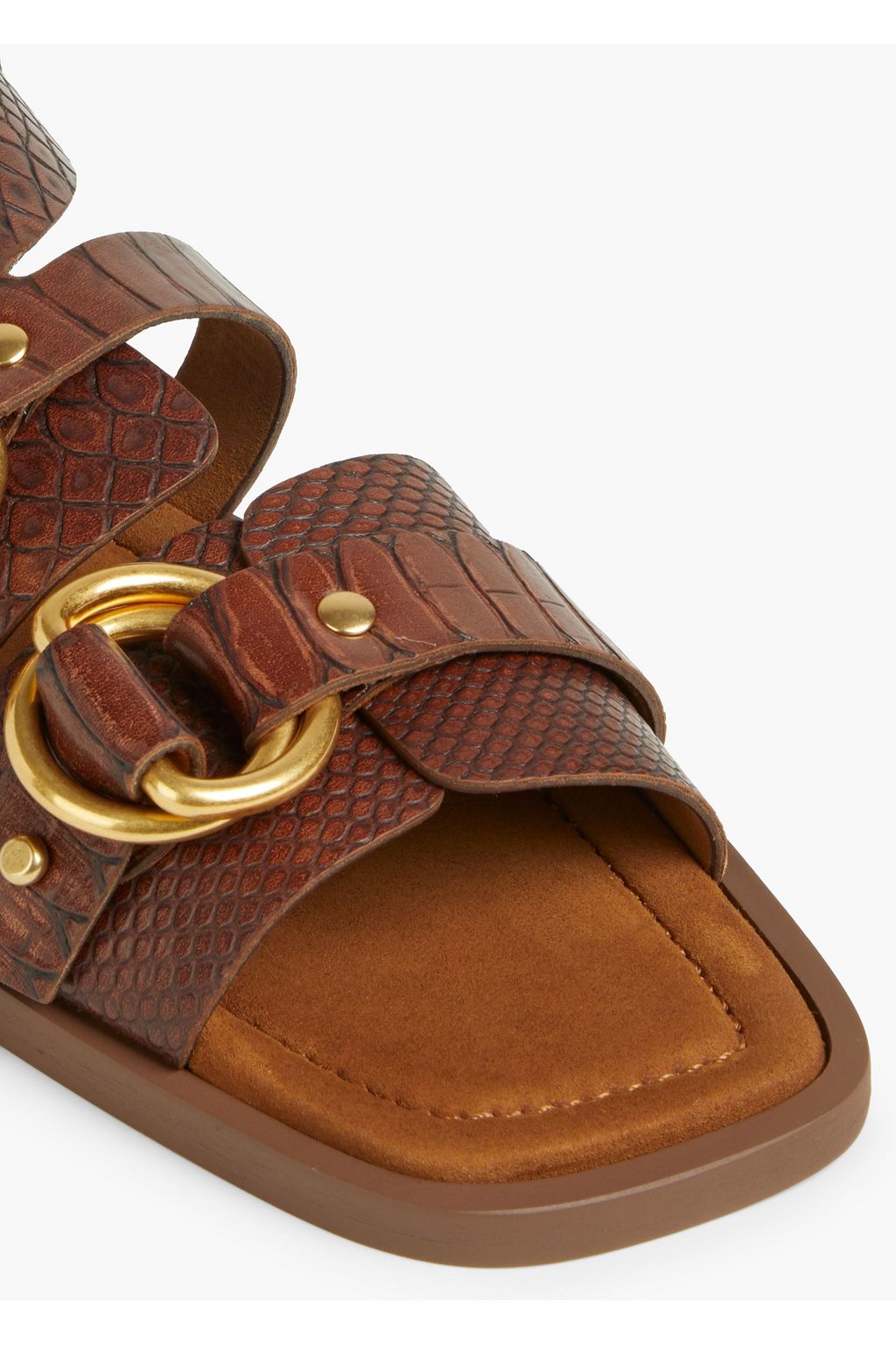 STELLA MCCARTNEY Faux croc-effect leather slingback sandals