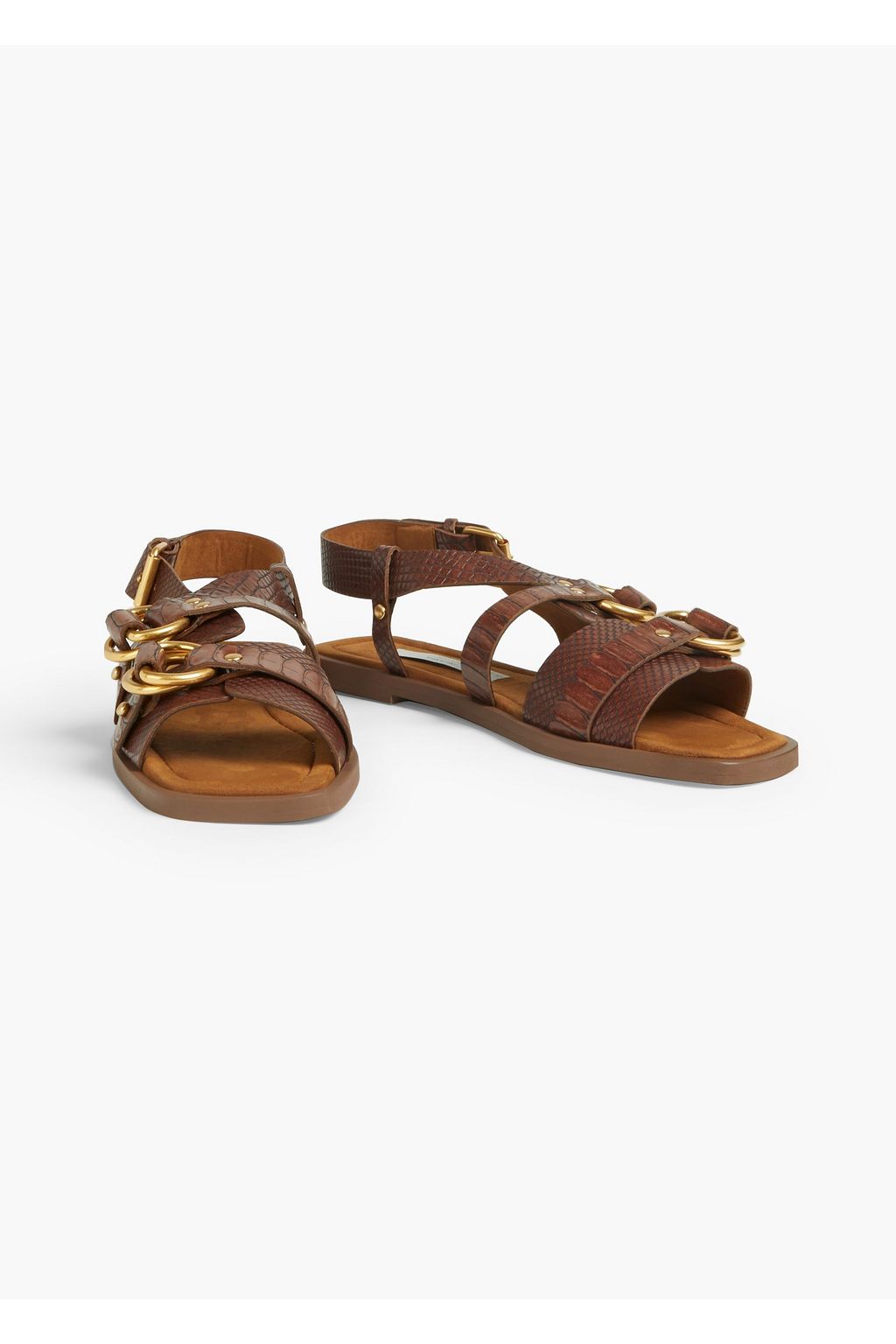 STELLA MCCARTNEY Faux croc-effect leather slingback sandals