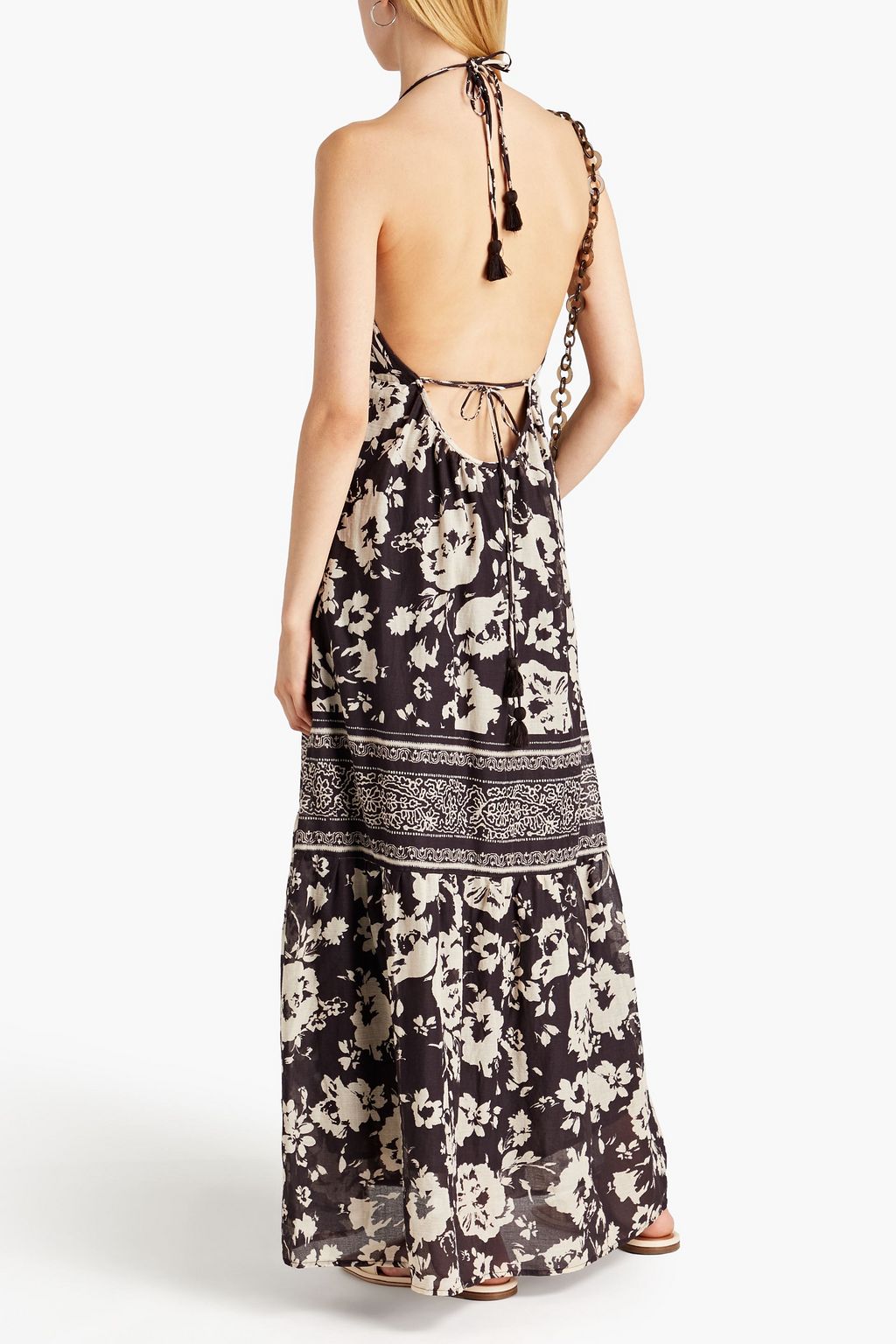 BA&SH Downtown Maxikleid aus Baumwollgaze mit floralem Print