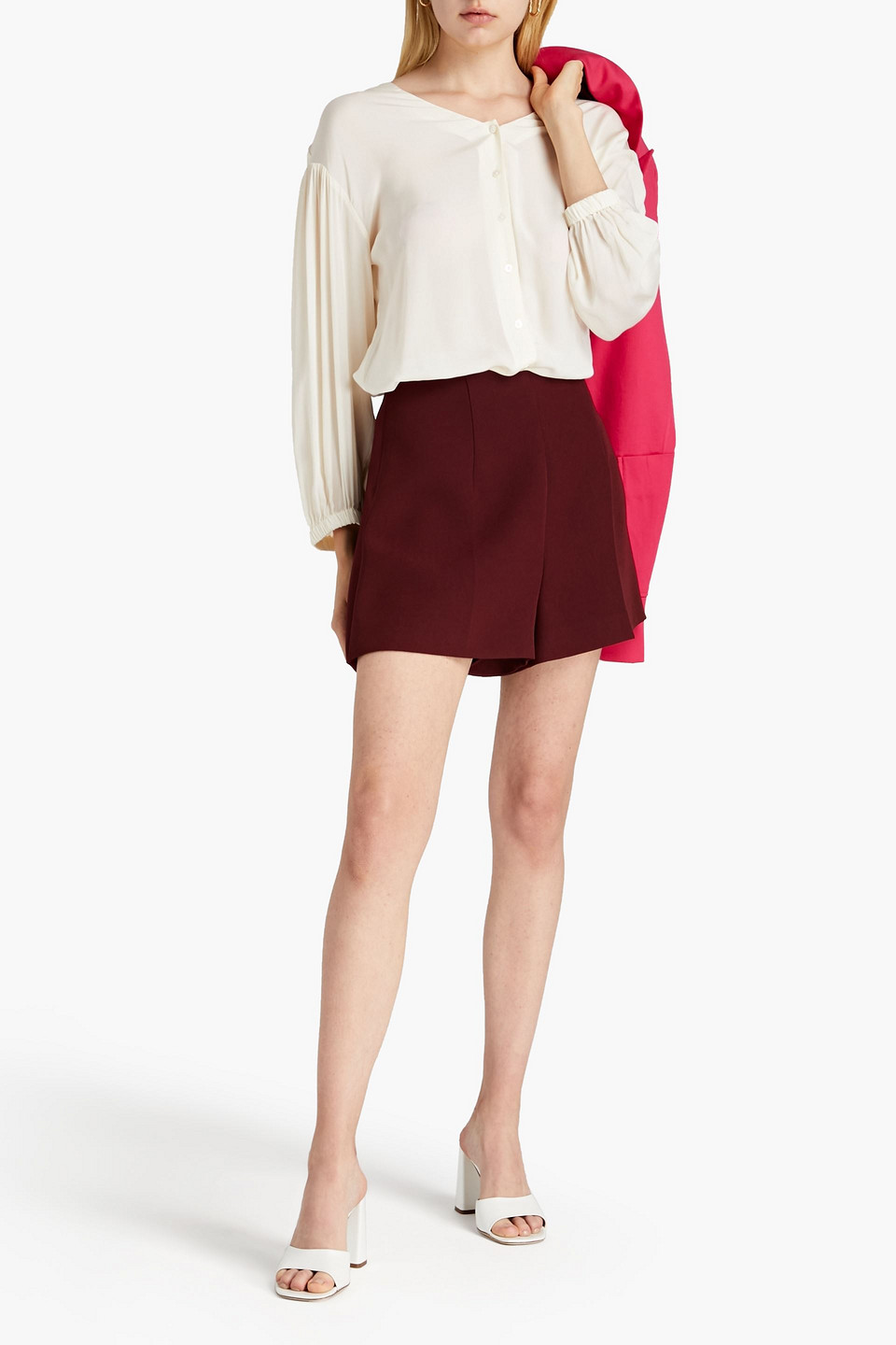 Ba&sh Crepe De Chine Blouse In Ecru