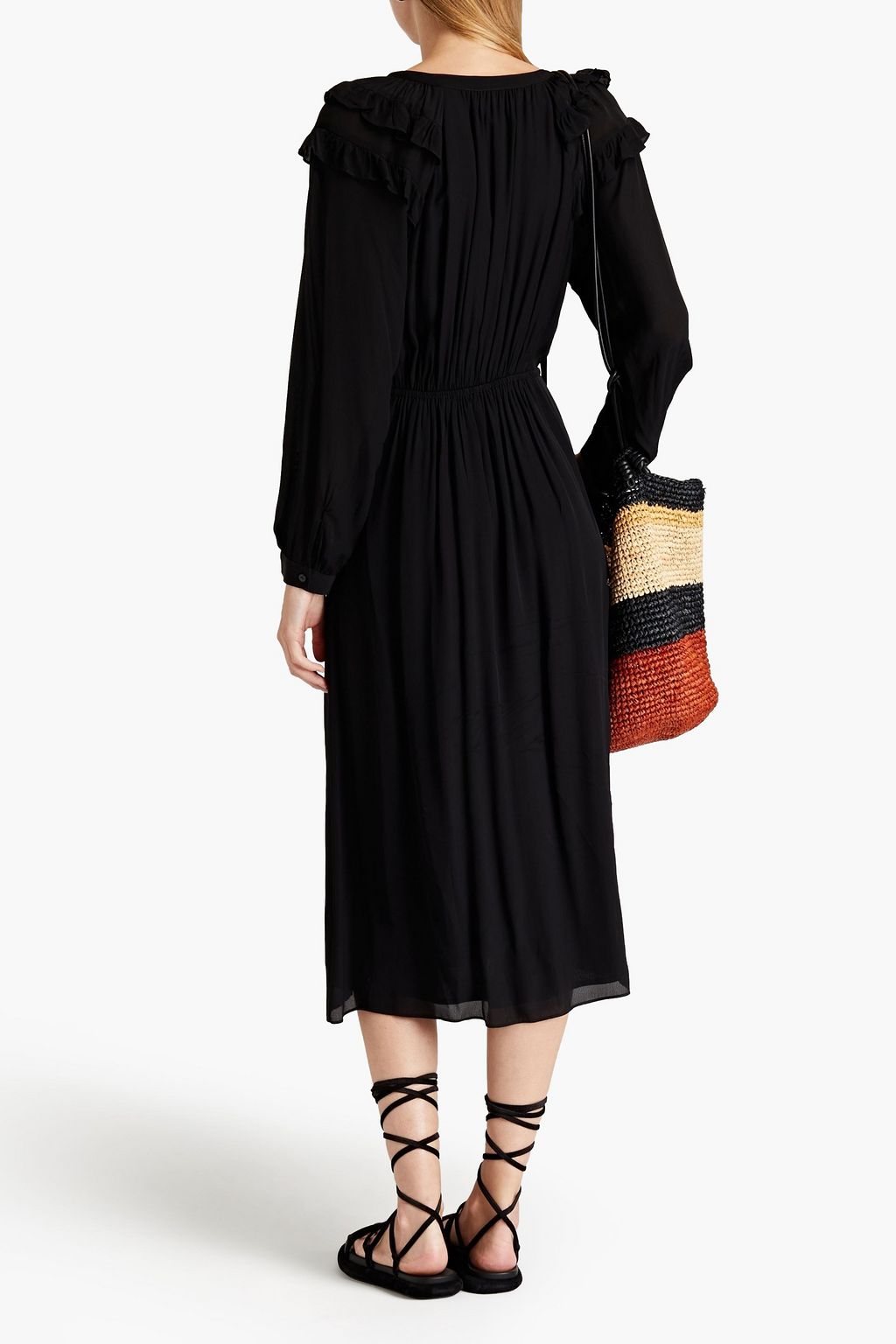 BA&SH Ulla wrap-effect mousseline midi dress