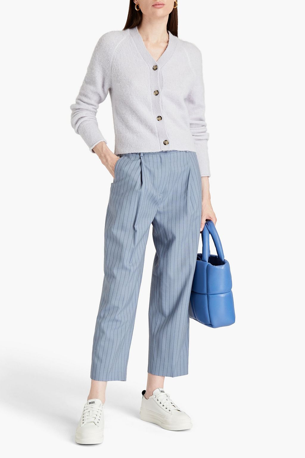 ACNE STUDIOS Gestreifte Hose mit geradem Bein aus Woll-Canvas