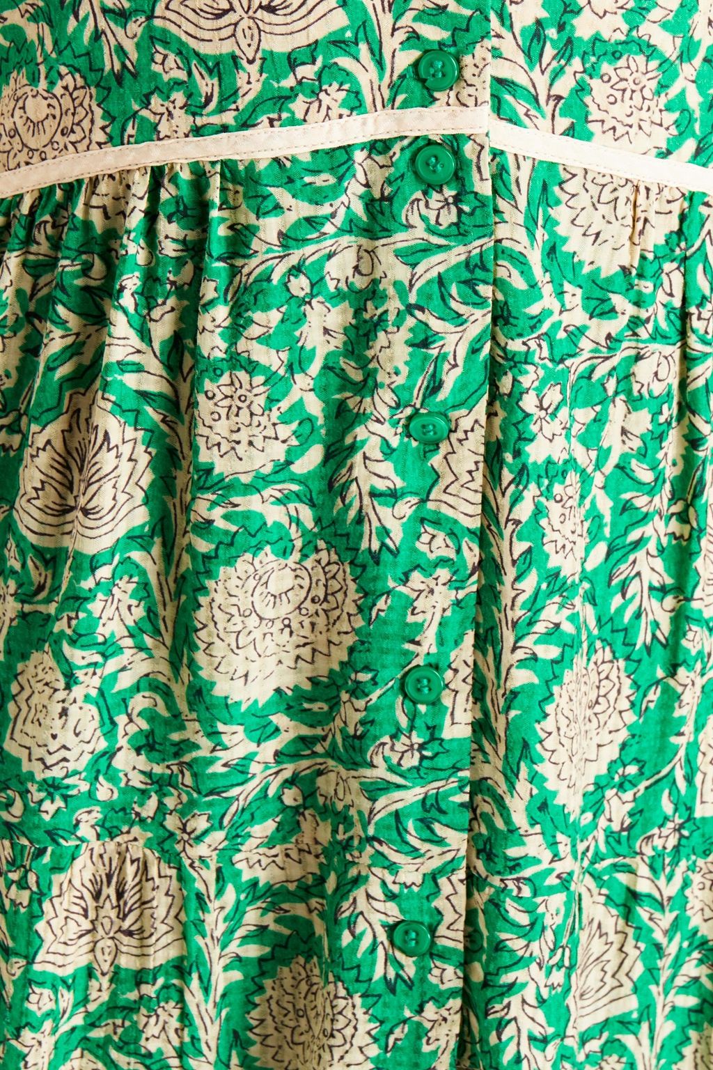 BA&SH Plume gathered floral-print mousseline dress