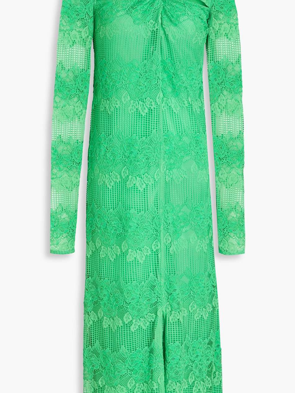cutout twisted corded lace midi dress