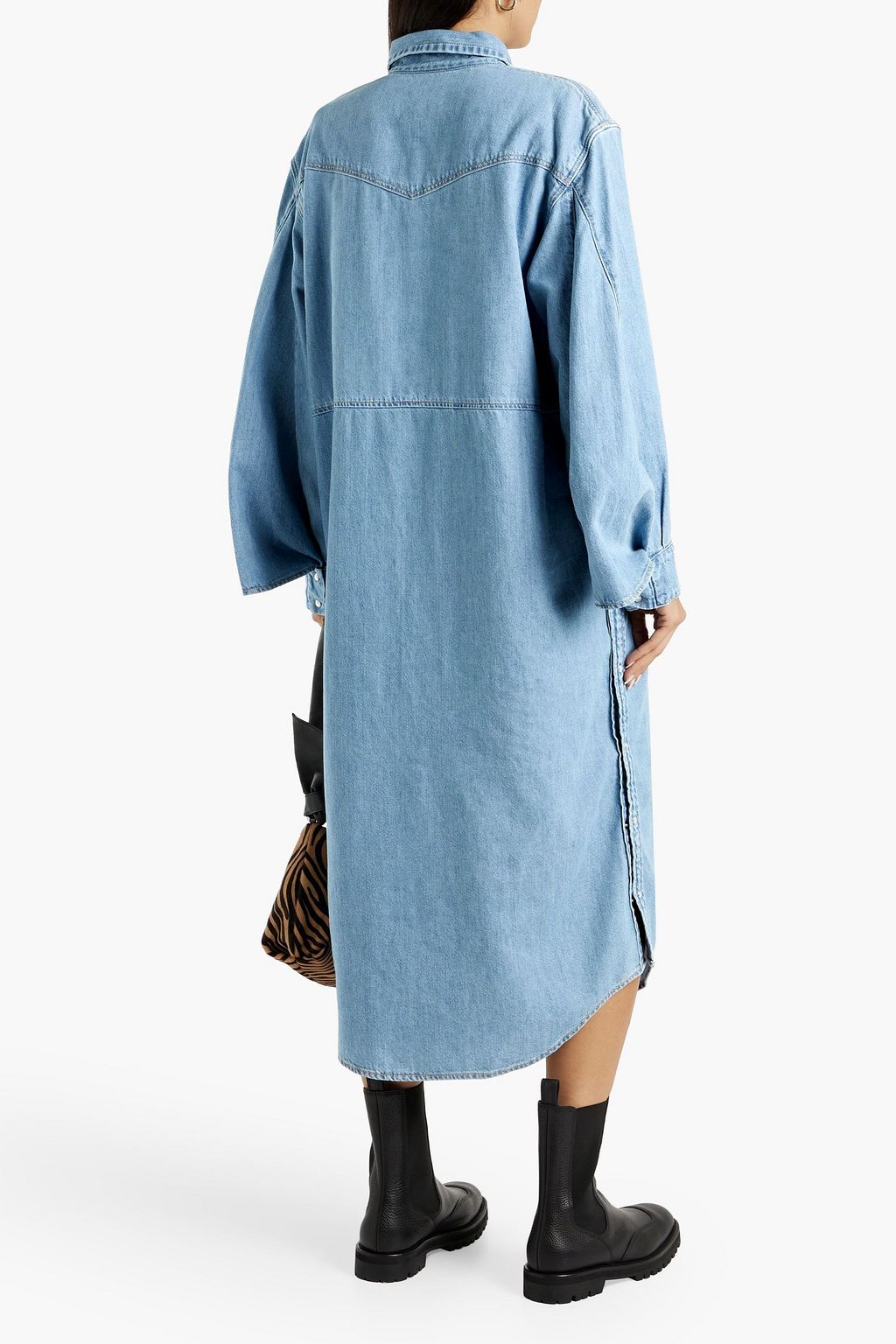 GANNI X LEVI'S Cotton and hemp-blend denim shirt dress