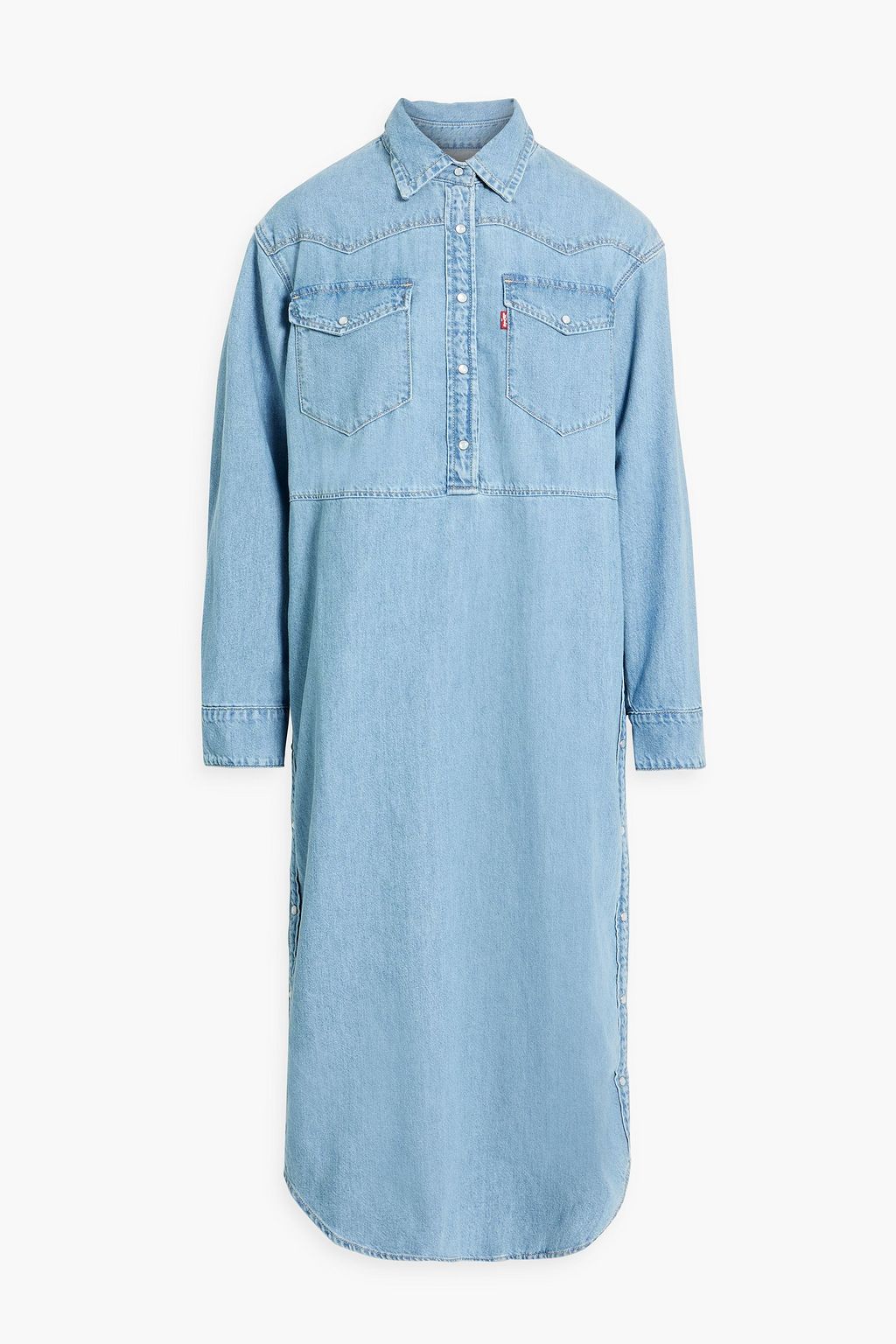 GANNI X LEVI'S Cotton and hemp-blend denim shirt dress | Sale up to 70% off  | THE OUTNET