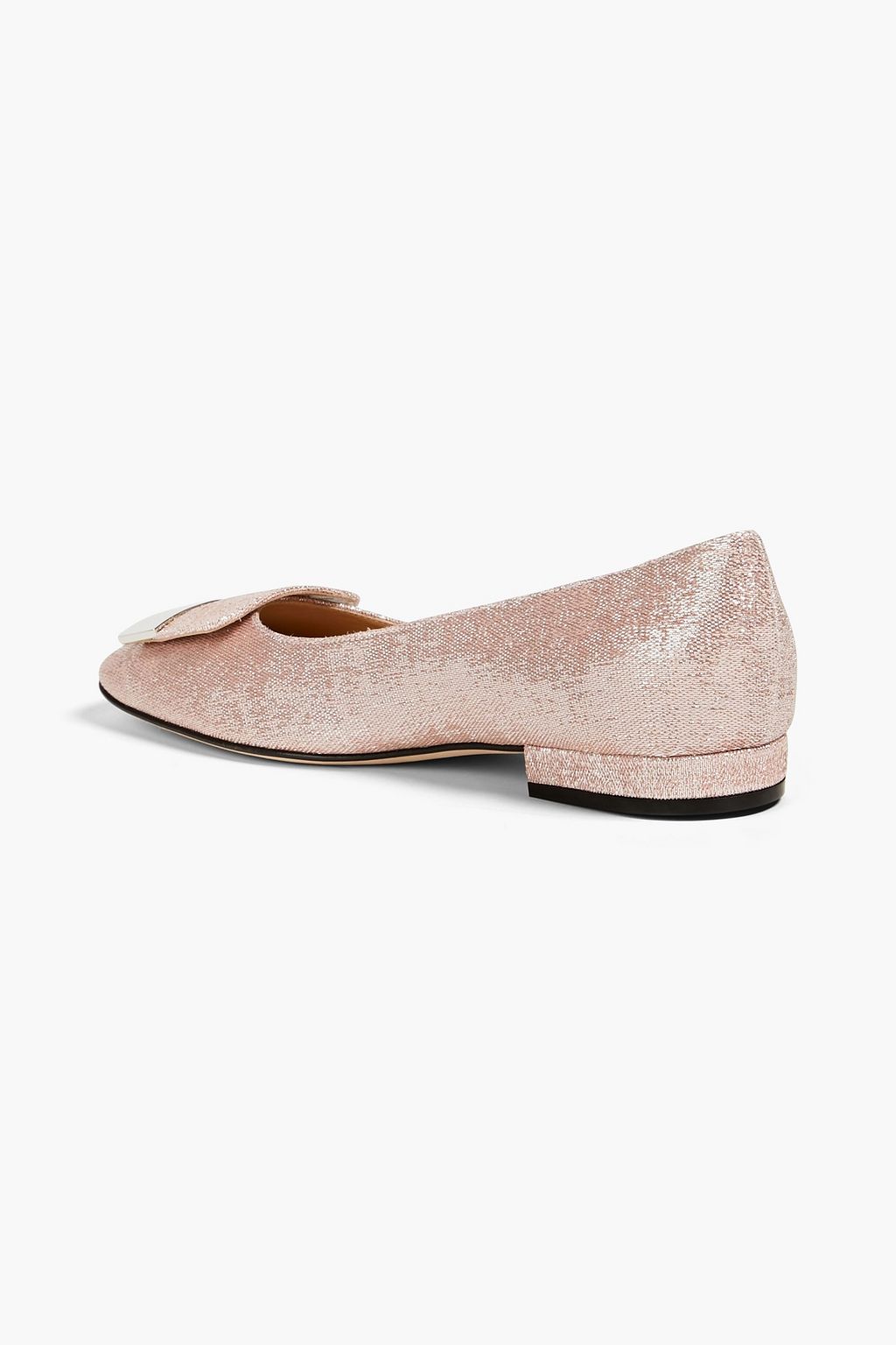 SERGIO ROSSI Embellished lamé ballet flats