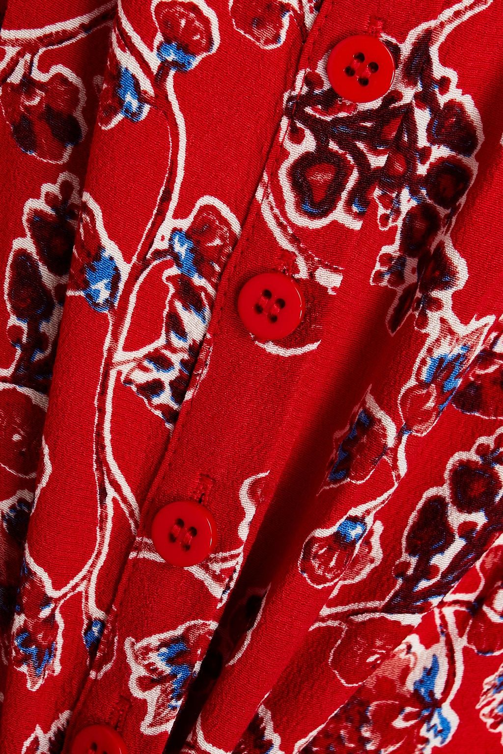 BA&SH Gathered floral-print crepe top