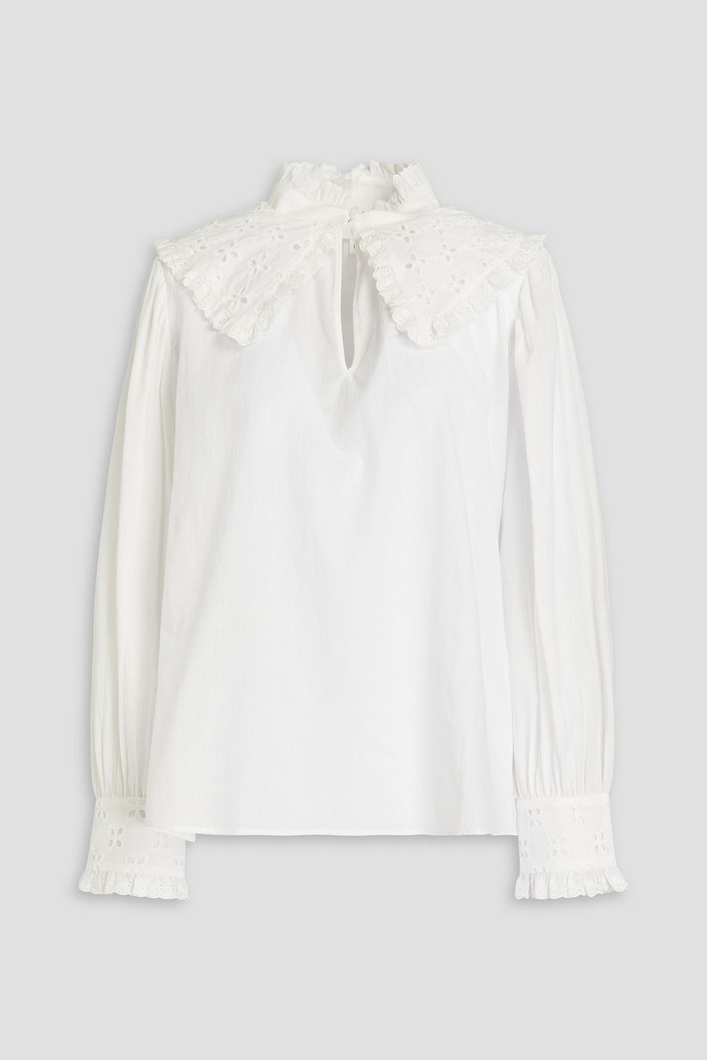 BA&SH Donia broderie anglaise-trimmed cotton-jacquard blouse | THE OUTNET