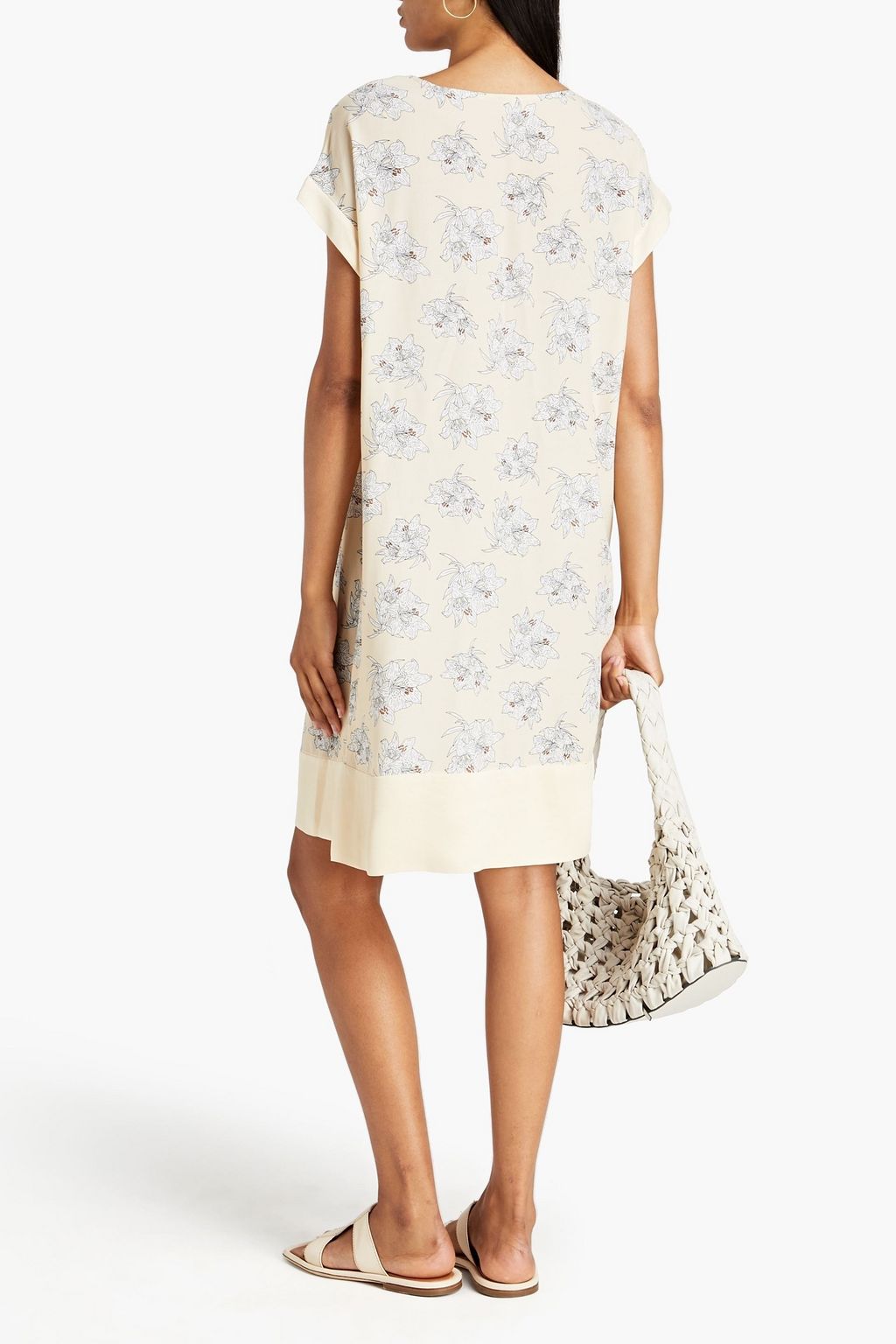 BY MALENE BIRGER Pintucked floral-print satin-crepe dress