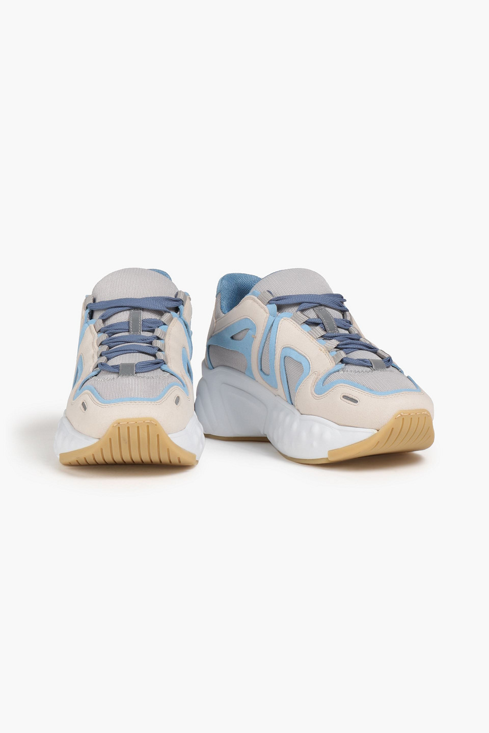 Acne Studios Faux Suede And Mesh Trainers In Blue