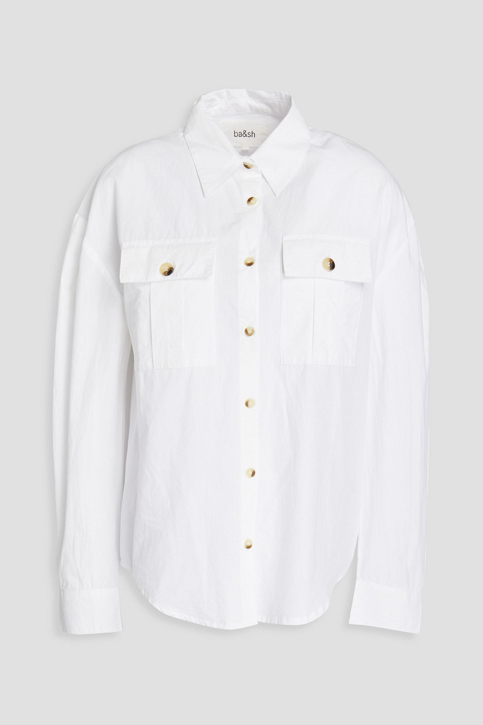 ba&sh - chemise pleated cotton shirt - white - 0