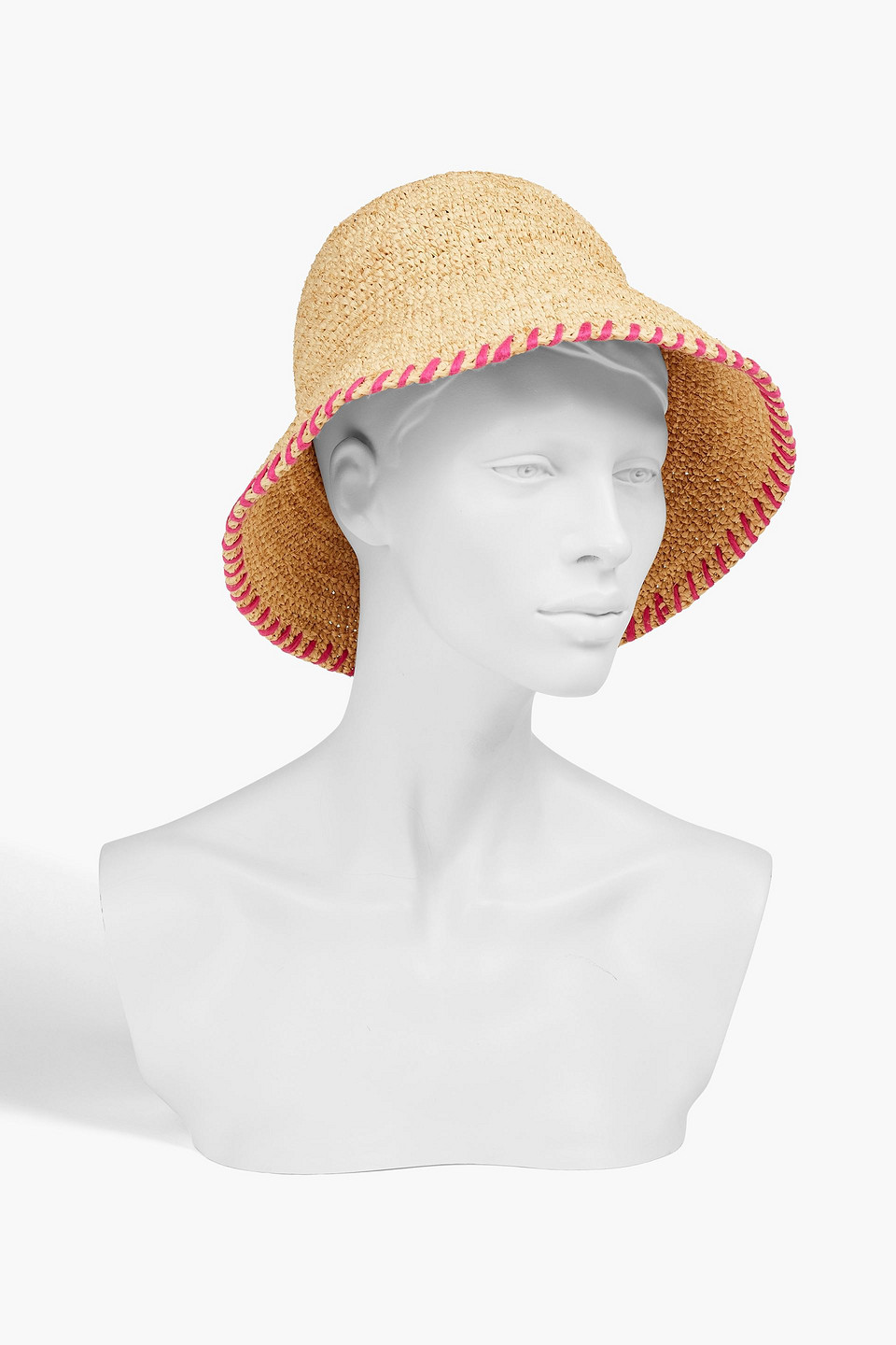 Ba&sh Whipstitched Raffia Sunhat In Brown