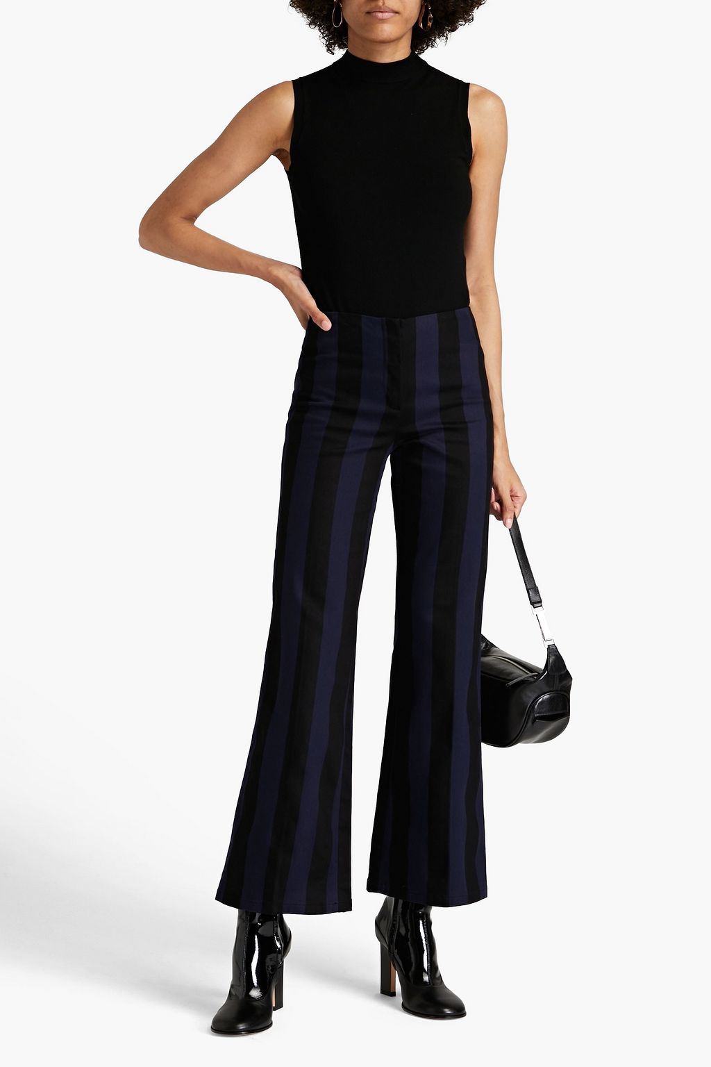 BY MALENE BIRGER Erika striped stretch-cotton twill flared pants
