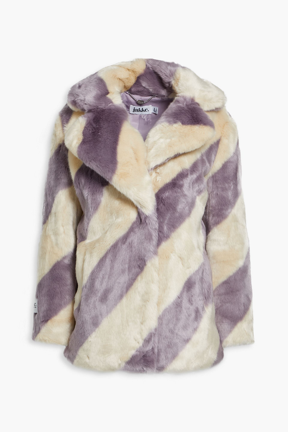 jakke - heather striped coat - purple - uk 6