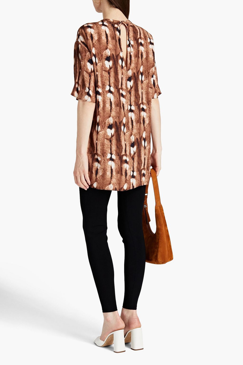 BY MALENE BIRGER توب ’سيكا’ من قماش كريب دي شين مزين بطبعات