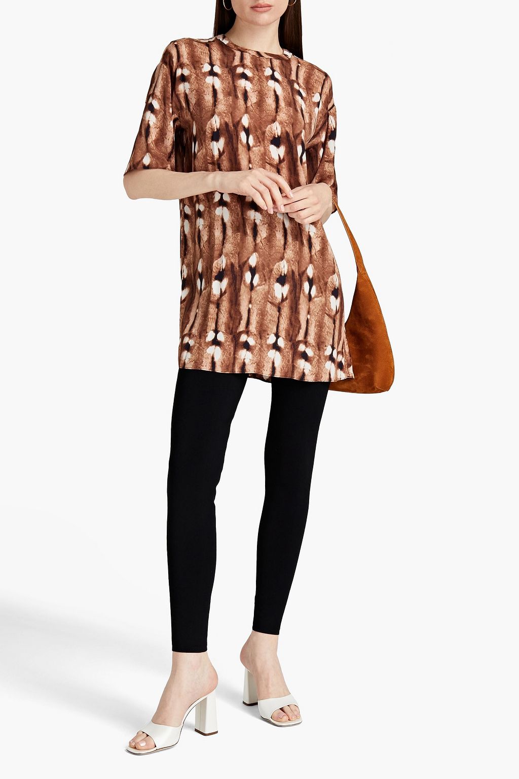 BY MALENE BIRGER توب ’سيكا’ من قماش كريب دي شين مزين بطبعات