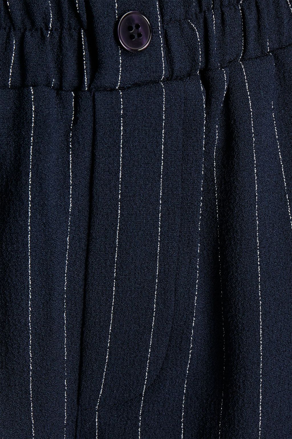 GANNI Pinstriped crepe wide-leg pants