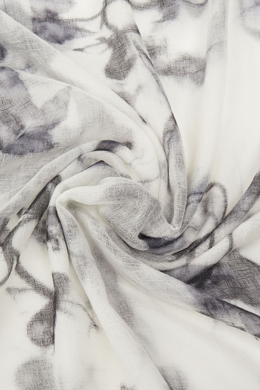 BRUNELLO CUCINELLI Frayed floral-print cashmere-gauze scarf