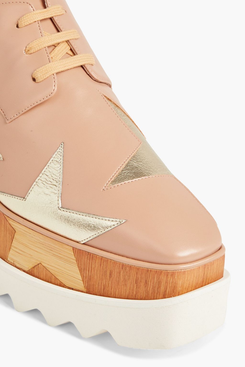 STELLA MCCARTNEY Elyse laser-cut faux leather platform brogues
