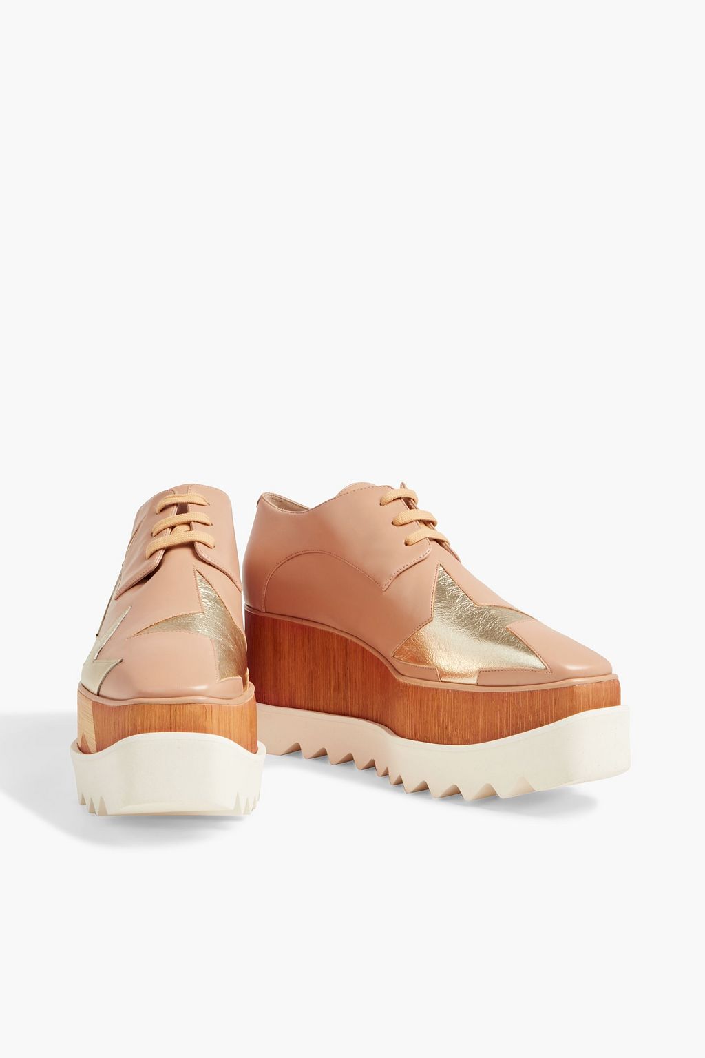 STELLA MCCARTNEY Elyse laser-cut faux leather platform brogues