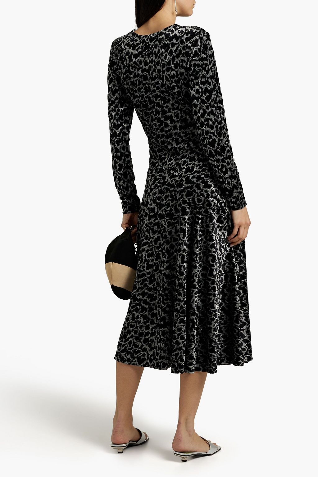 BY MALENE BIRGER ベルベットジャカード ミディワンピース メタリック