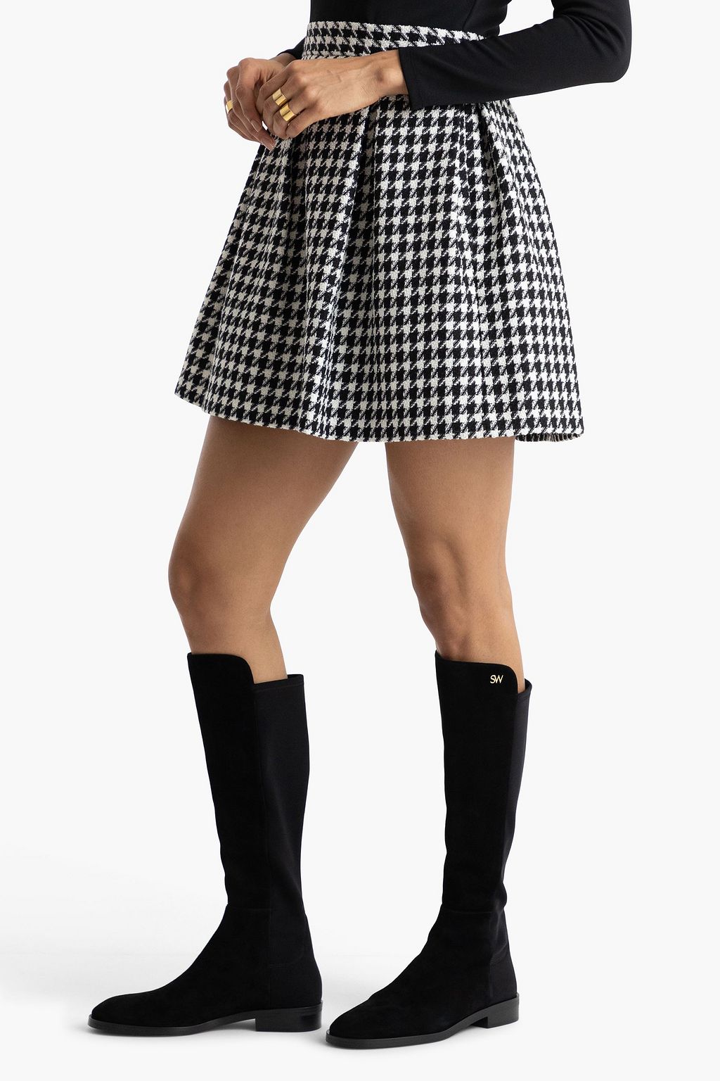 STUART WEITZMAN Keelan City microstretch and suede knee boots
