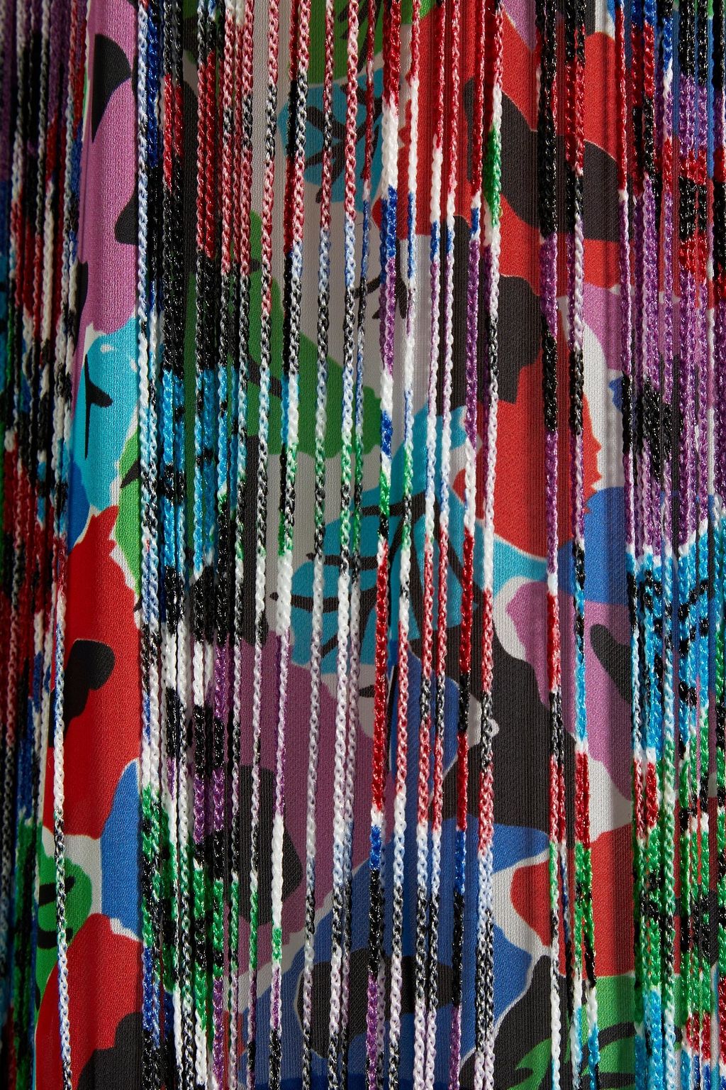 MISSONI Fringed floral-print silk chiffon mini dress