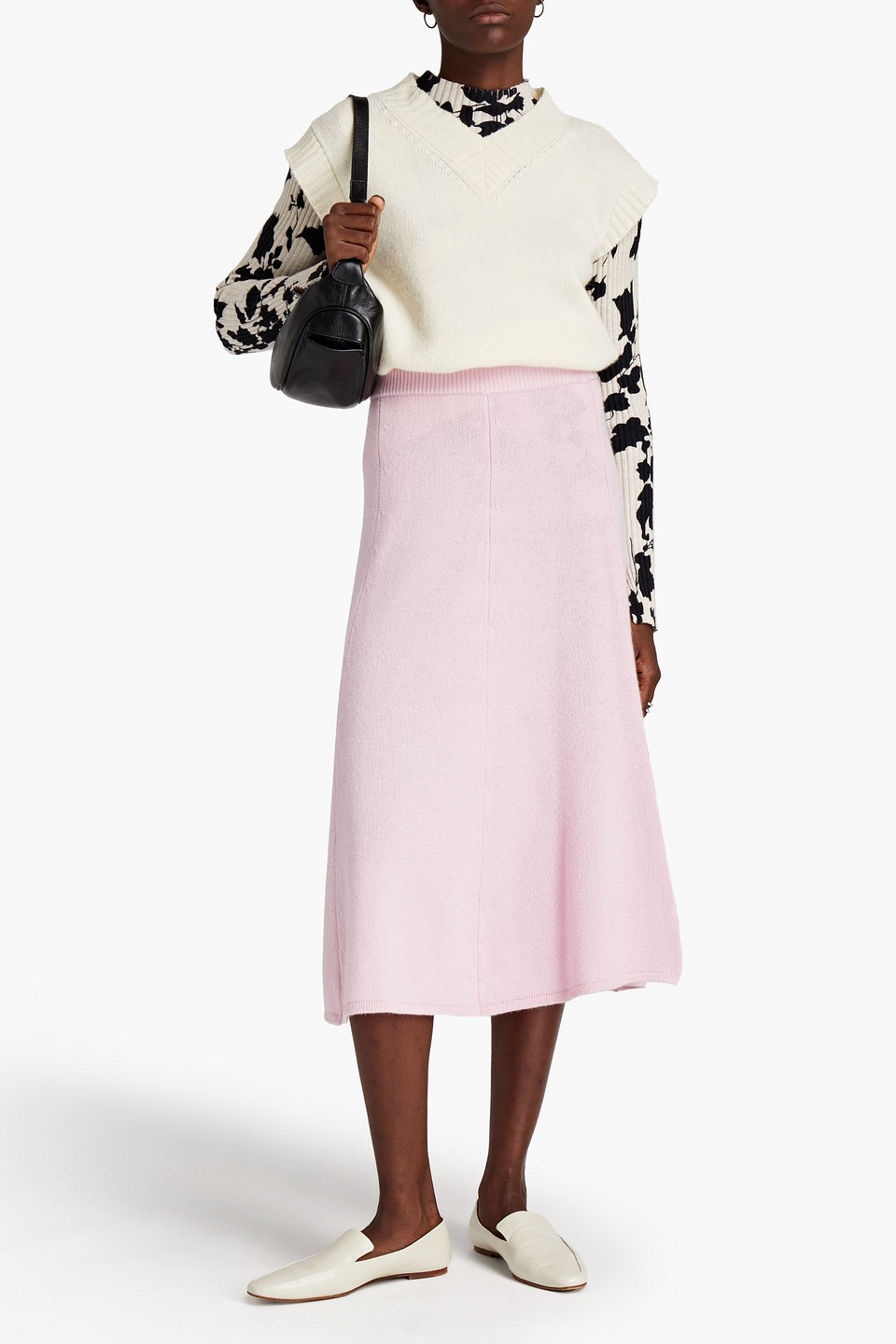 Loveshackfancy Wool And Cashmere-blend Midi Skirt In Pink