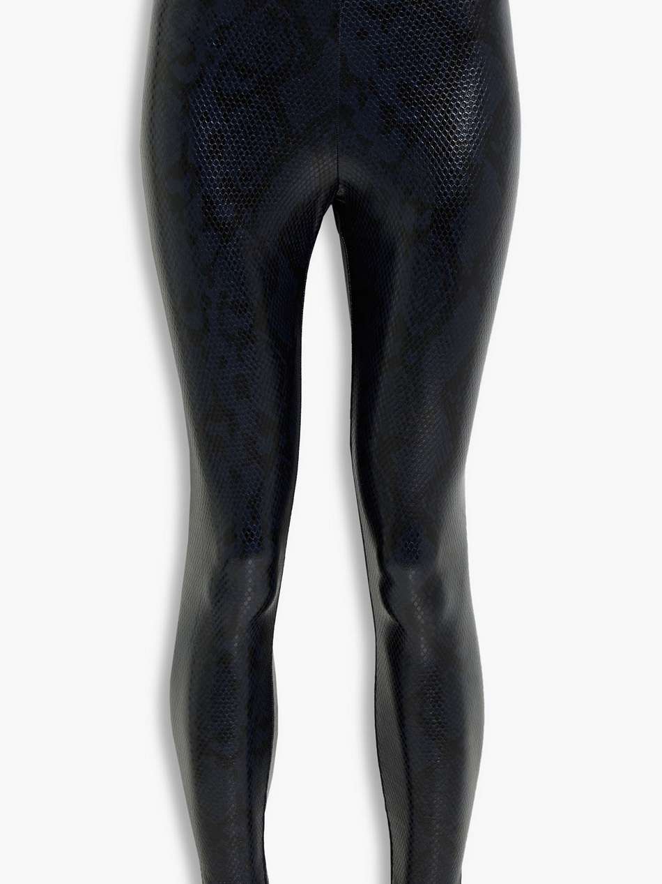 faux lizard-effect leather leggings