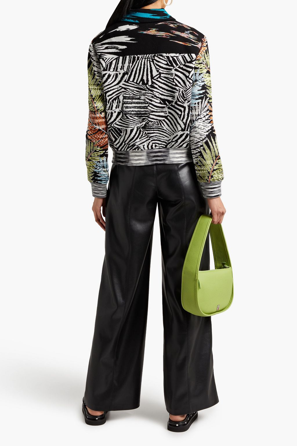 MISSONI Paneled jacquard-knit bomber jacket