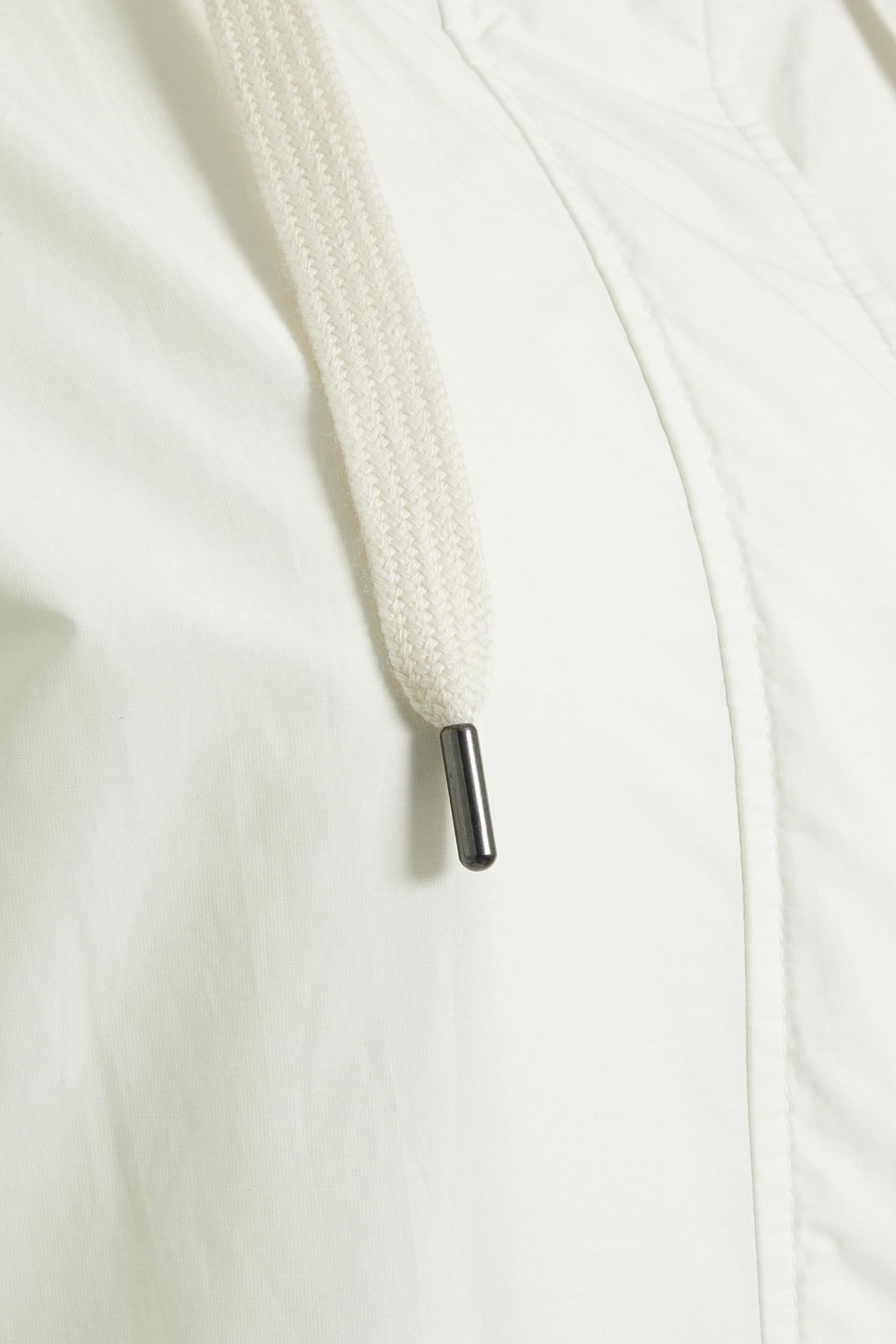 Brunello Cucinelli Bead-embellished Shell Hooded Jacket In Off-white