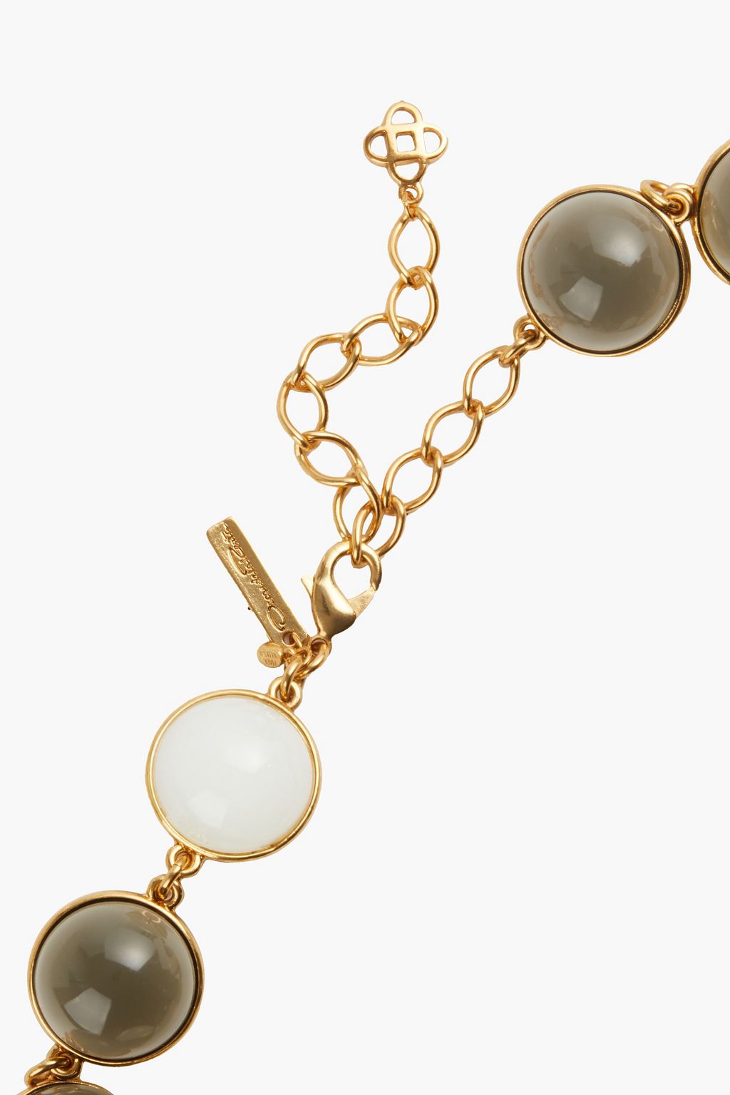 OSCAR DE LA RENTA Gold-tone resin and enamel necklace